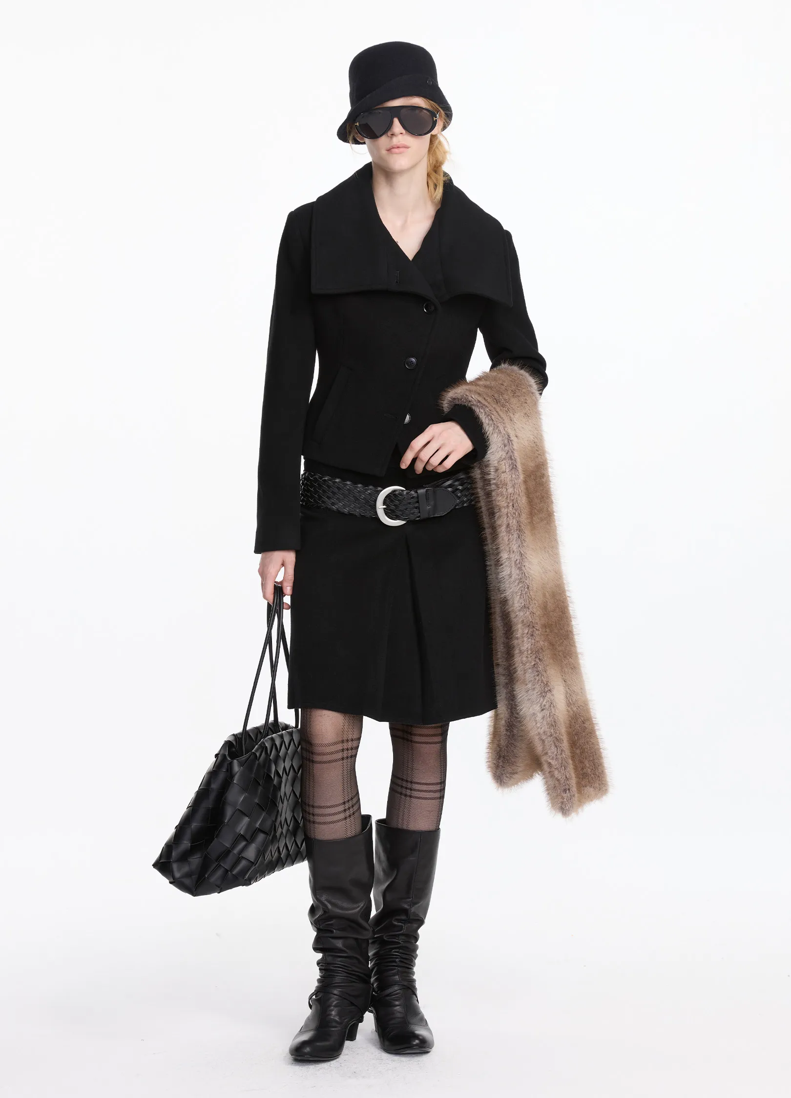 Wool Pleated Midi Skirt - Image 4